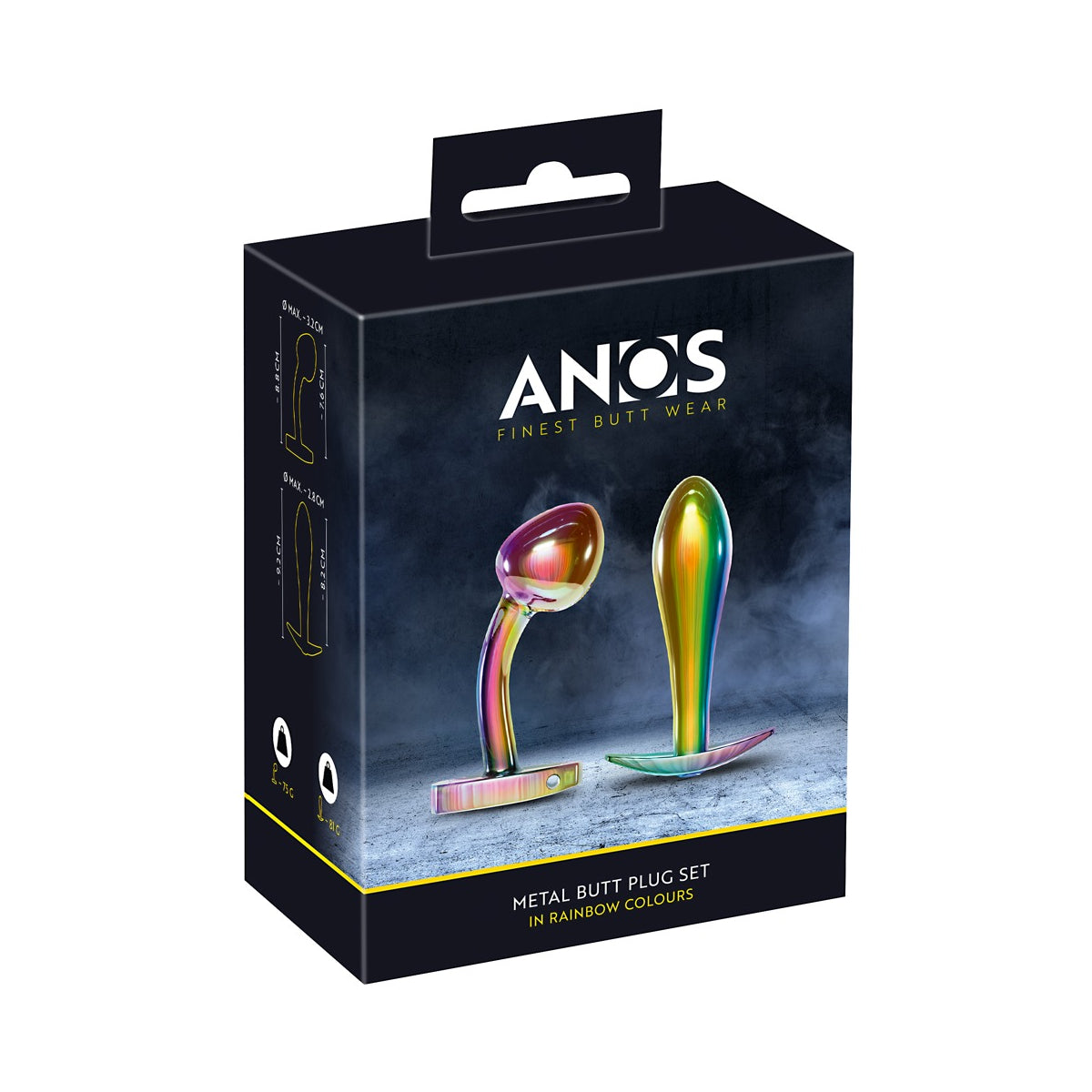ANOS Metal Butt Plug Set Rainbow