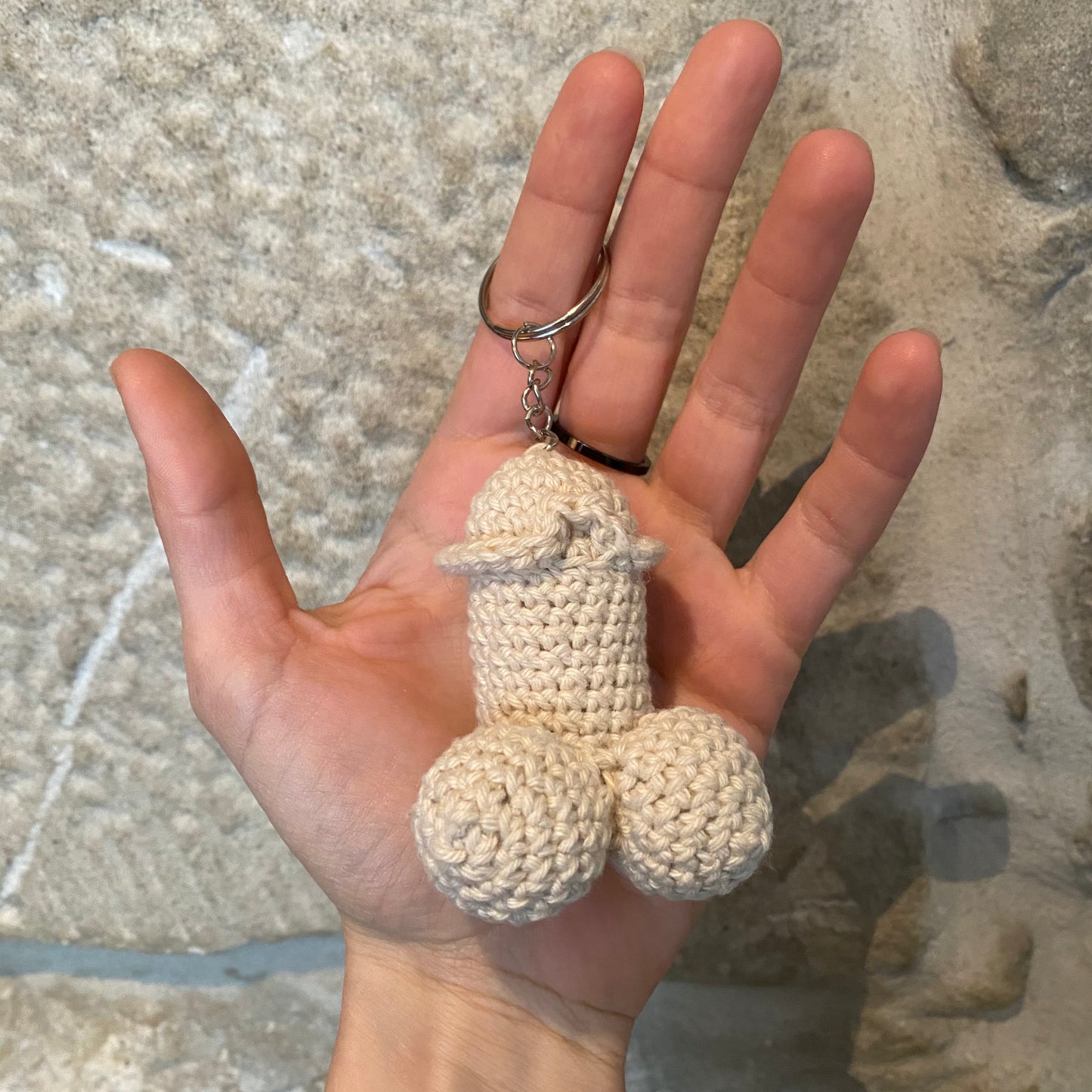 Schlüsselanhänger Penis handgehäkelt